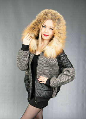 2314 NEW SUPERIOR COAT WITH HOOD RED FOX LUXURY FUR JACKET BEAUTIFUL LOOK SIZE M