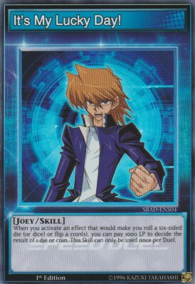 YUGIOH HOLO CARD IT'S MY LUCKY DAY SBAD-ENS04 1ST EDITION