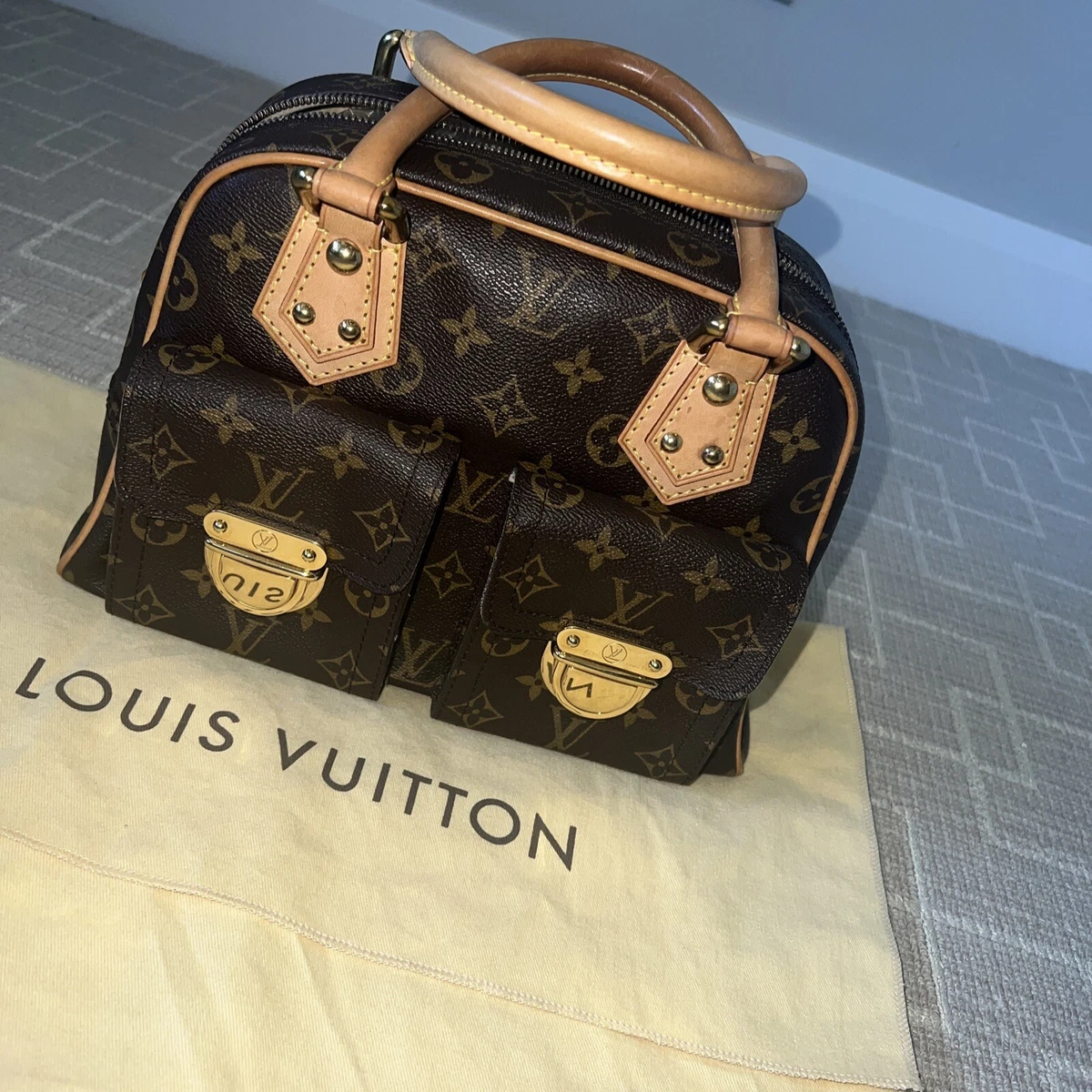 Louis Vuitton Manhattan PM Brown Canvas Handbag (Pre-Owned)