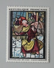 Année 1963 france YT 1377 neuf luxe ** tableau vitrail Conches