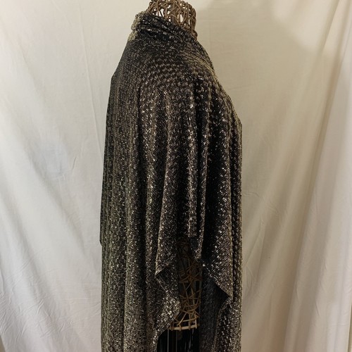 SPECIALTY HOUSE Cape Black Gold with Fringe one size larger Womens - Picture 3 of 11