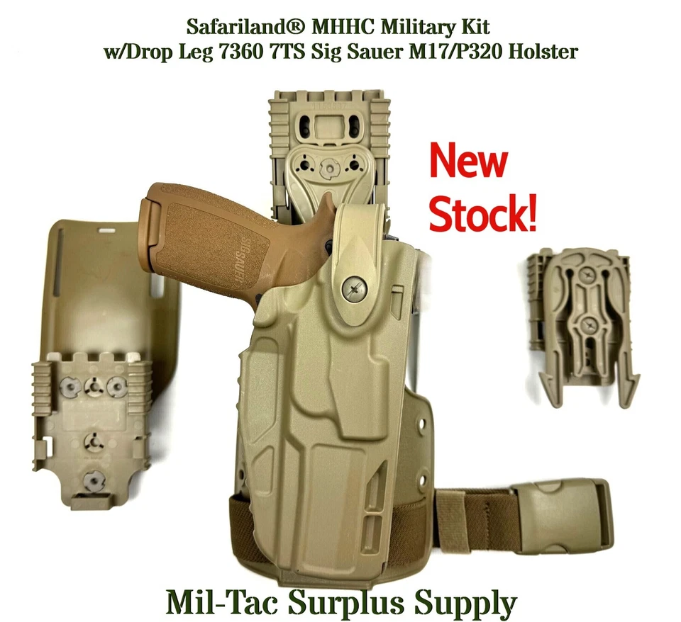 Военный комплект Safariland® MHHC с опускающейся ножкой 7360 7TS кобура Sig Sauer M17/P320 - Изображение 2 из 4