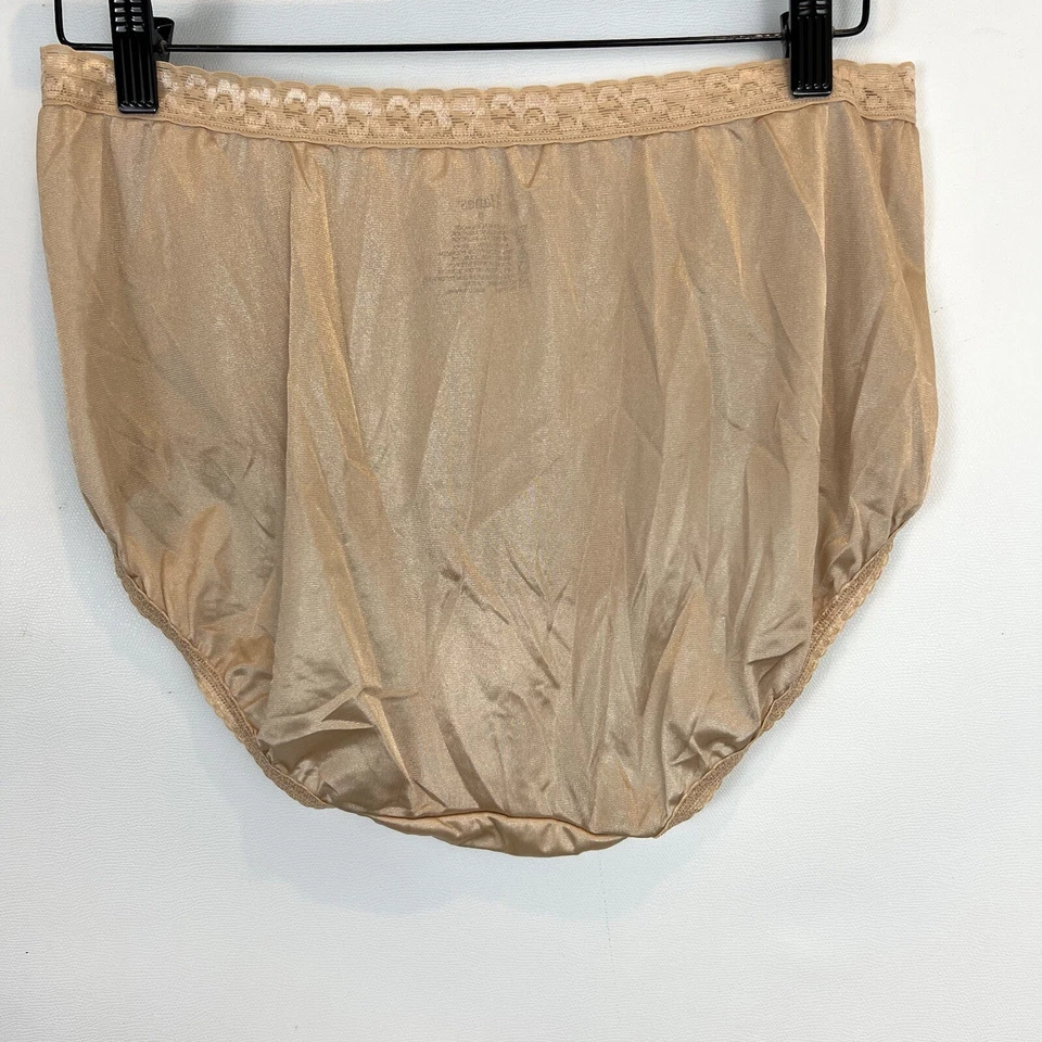NWOT Hanes Panties brief Knickers sissy Women’s 9 Almond Vtg Style Semi Sheer - Image 3 of 4