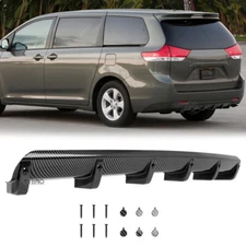 Rear Bumper Diffuser Lip Splitter Shark Fins Carbon For Toyota Sienna SE XLE XSE