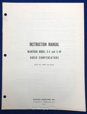 Original McIntosh C4 C4P Audio Compensator Instruction Manual