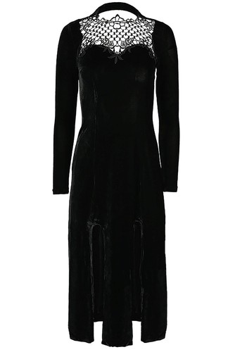 Dress Schlitz Samt Widow Gothic Spitze Schnürung Kleid Witchy Nugoth Restyle q1x8F8