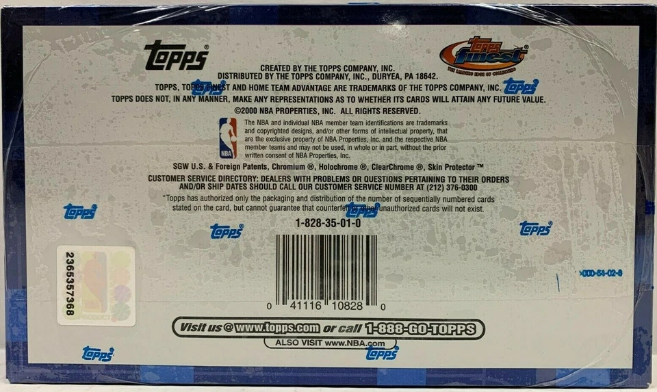 2000/01 TOPPS FINEST NBA BASKETBALL JUMBO BOX 12 PACKS NEW SEALED - Image 2 of 4