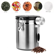 Coffee Canister Airtight Storage Container 62fl Stainless Steel Tight Coffee Jar