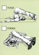 Tree-Free Greetings Yoga Or Vodka Pose Checkbox Funny / Humorous Birthday Card
