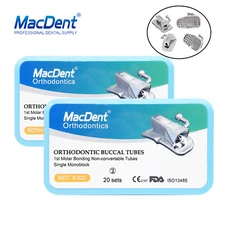 80Pcs Dental Orthodontic Bondable Buccal Tube Non-Conv 1st Molar MBT Roth 022