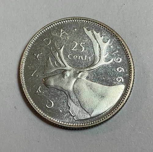 1966 Canada Twenty Five 25 Cent Quarter Uncirculated Elizabeth II Coin