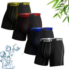 4 Pack Men Anti Chafing Underwear Boxer Briefs Moisture Wicking Lightweight Soft