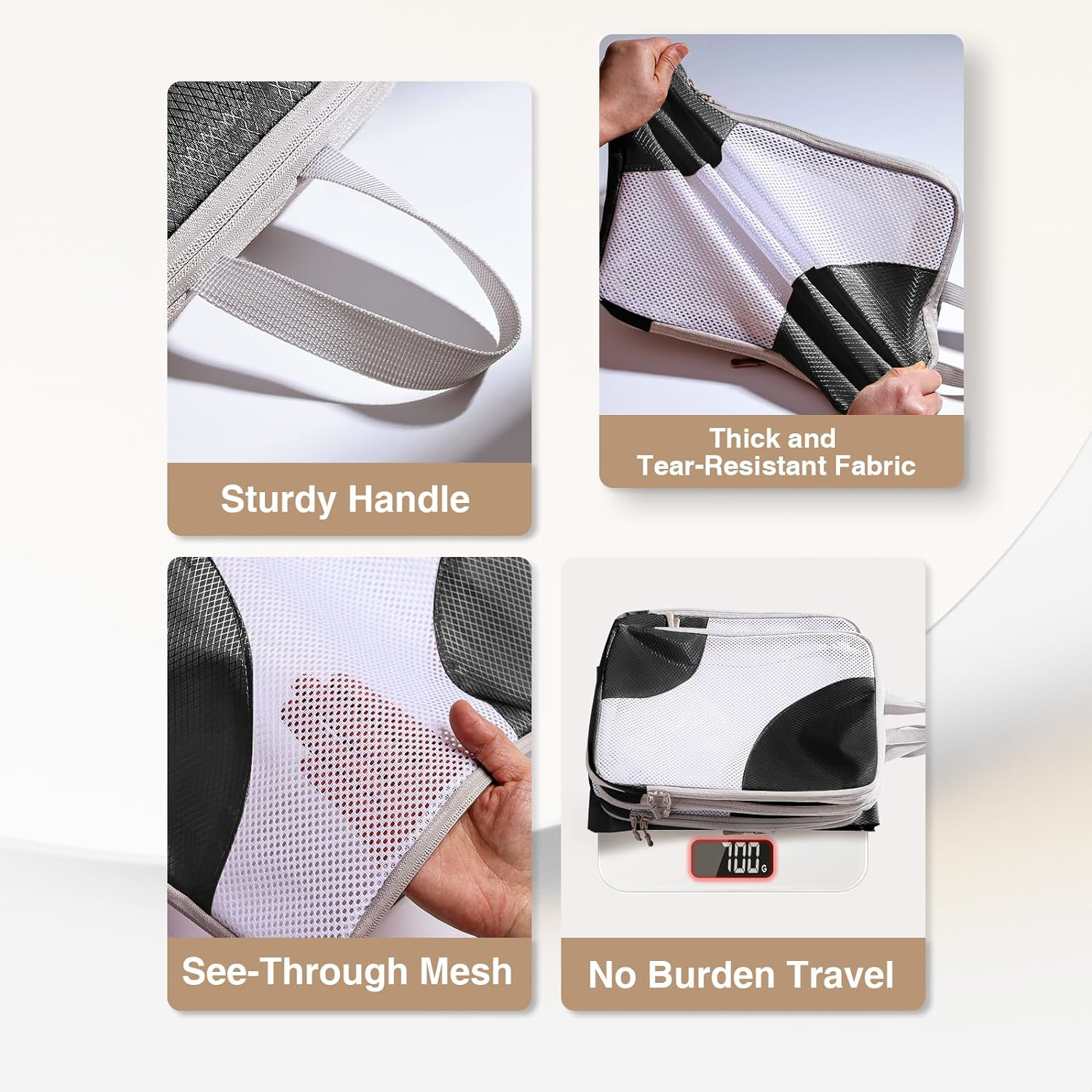 DIMJ Compression Packing Cubes, 8 Set Travel Luggage Organisers for