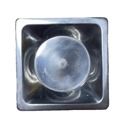 Waterford Clarion Candle Holder Aluminum Metal & Black Wood Hollow Ware Modern - Picture 4 of 8