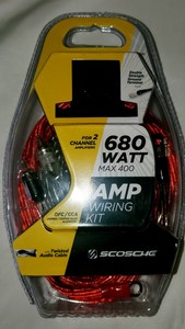 Scosche 680 Watt Wiring Kit For 2 Channel Amp KPA8CCSD Heavy Gauge Wire