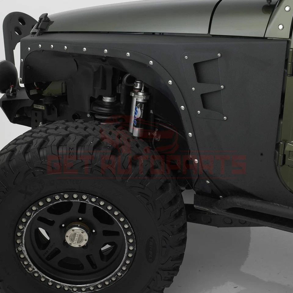 Guardabarros Smittybilt serie XRC recubierto de polvo acero negro para Jeep 07-16 Foto 2 de 3