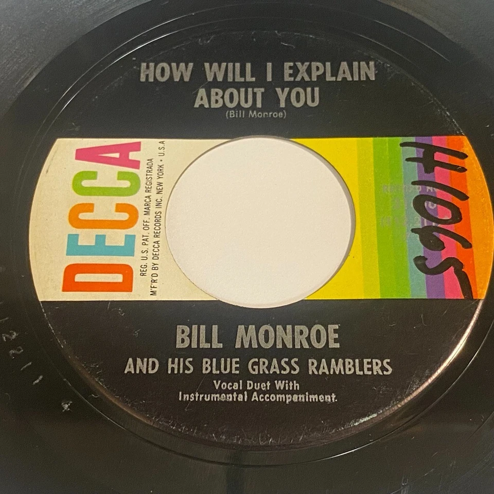 Bill Monroe And His Blue Grass Ramblers: Blue Ridge Mountain Blues 45 - Decca - Image 2 of 2