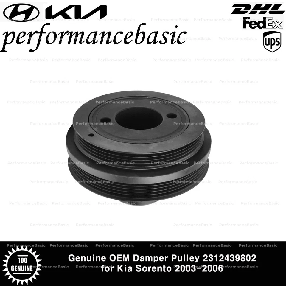Polea amortiguadora original OEM 2312439802 para Kia Sorento 2003-2006 Foto 4 de 4