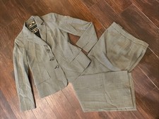 Dana Buchman Wool Brown Houndstooth Pant Suit Set Women's Sz 6 Business Attire