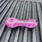 Glitter Glass Pipe Bowl Smoking Tobacco Pink Liquid New Round Circle Dot 5” — photo 1