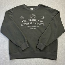 Men s XL Ouija Spirit Board Crewneck Sweatshirt Black Occult Graphic