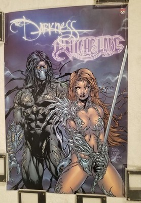 2001 Darkness Witchblade Promo Poster Top Cow Image Comic 24x 36 Rare 