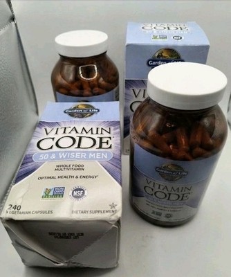 2 Pack Garden of Life Vitamin Code 50 & Wiser Men Multivitamin 240CT Ea May 26+