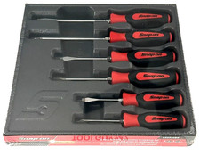 Snap On Tools Usa 6pc Red Soft Grip Combination Screwdriver Set Sgdx60br New