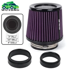 3" 3.5" 4" Cold Air Intake Filter Inlet 3 Sizes in 1 Purple Universal 6.5" Tall