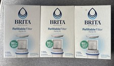 3 PACK Brita Refillable Filter Starter Kit - 1 Reusable Filter Shell 3 Refills