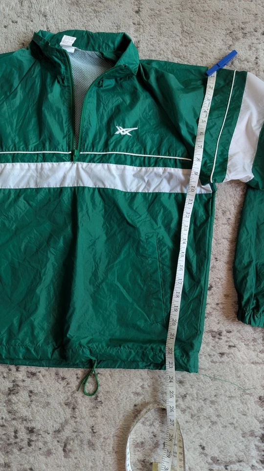 Chaqueta cortavientos vintage ASICS verde para hombre mediana | suéter de pista años 80 90 Foto 3 de 4