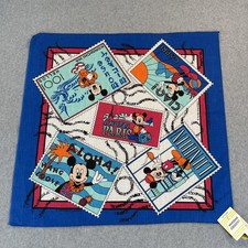Vtg Disney Square Scarf Womens One Size Multicolor Mickey Minnie Handkerchief