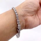 with Cubic Zirconia Crystals 7” inches Silver Plated and Rhodium Tenis Bracelet