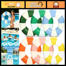 31.5" Inflatable Pool Floats - 6 Pack Striped Swim Rings Tubes for Teens Adu