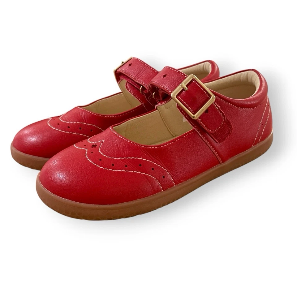 Livie & Luca Niñas 2 Jóvenes Libra Cuero Mary Jane Rojo Navidad Otoño Clásico Foto 2 de 4
