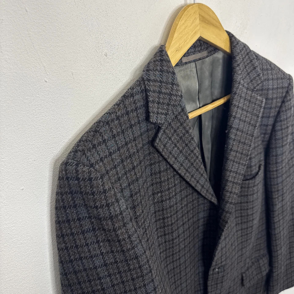 Blazer Abrigo Deportivo Chester Scot Tweed Hombres 40S Corto Gris Cuadros Dmg Foto 3 de 4