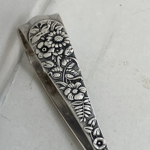 Tiffany & Co EP Silver Plated 5” Sugar Cube Claw Tongs “Floral” Pattern Pat.1884 - Picture 6 of 10