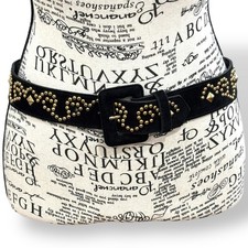 Vintage 90s Express Women s Size M Black Genuine Suede Gold Studded Belt Western