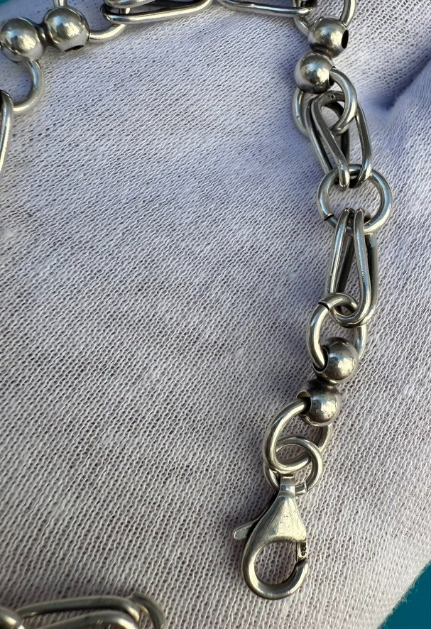 Elegant Vintage Sterling Silver Bracelet Perfect for Charms