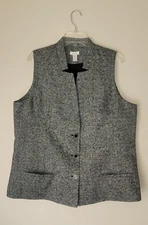 Chico’s Vest Size 3 (XL) Elegant Gray Button Up Classy Dress Vest