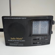 Info-Mate World Band Crank Solar Emergency AM 837 Model Radio FM Rechargeable F7