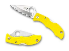 Spyderco Knives Ladybug 2 Salt Lockback Yellow FRN Serrated H2 LYLS3
