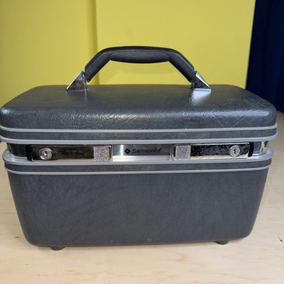 Vtg SAMSONITE Profile II Carry On Makeup Case GRAY Mirror Case MINT