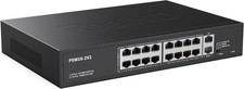 16 Port PoE Switch, High Power 300W, 16 PoE+ 100Mbps Ports with 2 Gigabit Upl...