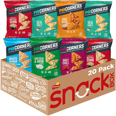 Popcorners Variety Snack Pack Chips 20 Count Gluten Free Wholesome Snacks