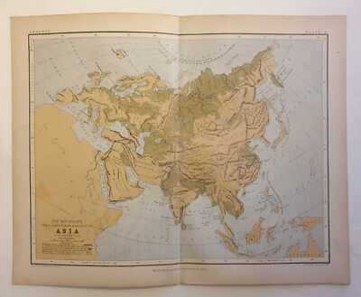 JOHNSON Mountains and Valleys of Asia (1852 Colour Engraving)