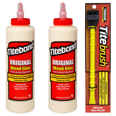 2 x Titebond Original 473ml Holzleim für den Innenbereich + Titebrush Leimpinsel
