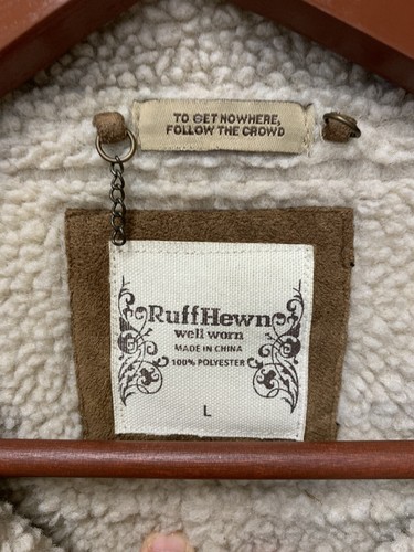 Ruff Hewn Women’s Faux Suede Bomber Jacket - Size: Large/Brown (Pre-owned) - Picture 5 of 5