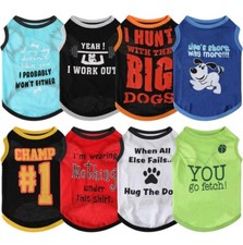 Dog Clothes Letter Printed Puppy Cat Pet Vest T Shirt Tee Dogs Summer 8 Piece 