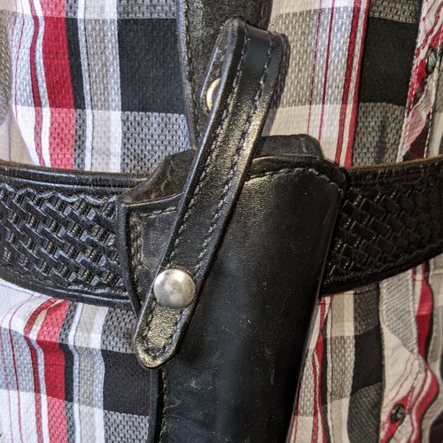 Gun Holster Belt Police Bucheimer Black Leather Sz 40 + Don Hume Holster(mag) - Picture 8 of 20